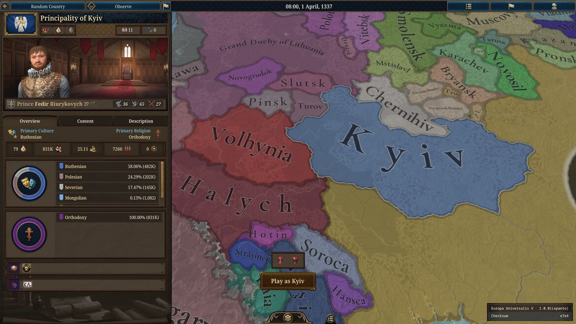 Kyiv Not Kiev. В росіян згоріло з назв українських міст в Europa Universalis V і вони випустили мод, який замінює їх на зросійщені варіанти