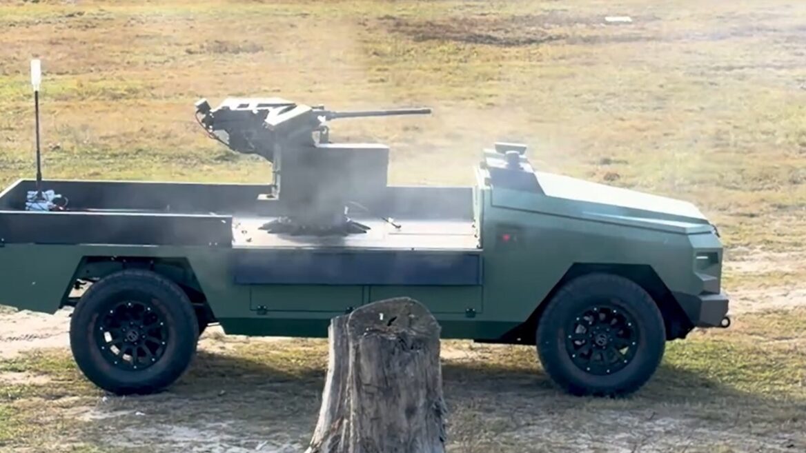 «Українська бронетехніка» випробувала важкий НРК Protector з модулем «Таврія-12,7» як ударну безпілотну платформу